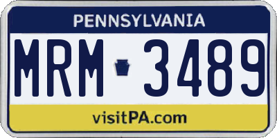 PA license plate MRM3489