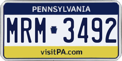 PA license plate MRM3492