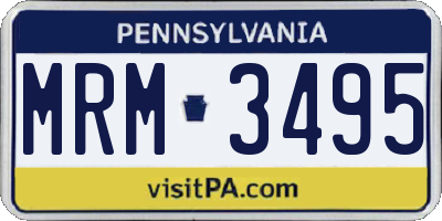 PA license plate MRM3495
