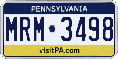 PA license plate MRM3498