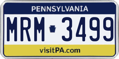 PA license plate MRM3499