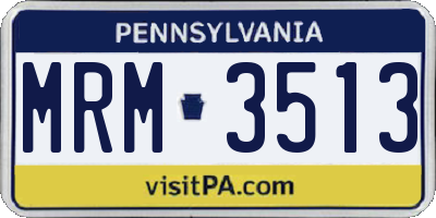 PA license plate MRM3513