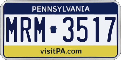 PA license plate MRM3517