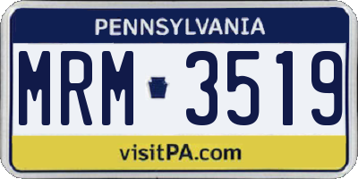 PA license plate MRM3519
