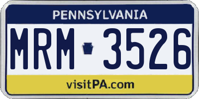 PA license plate MRM3526