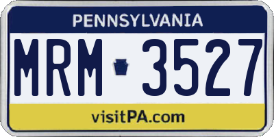 PA license plate MRM3527