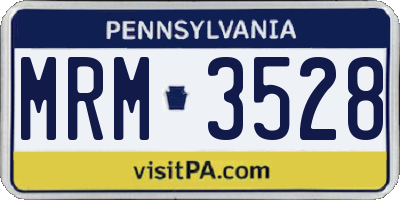PA license plate MRM3528