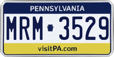 PA license plate MRM3529