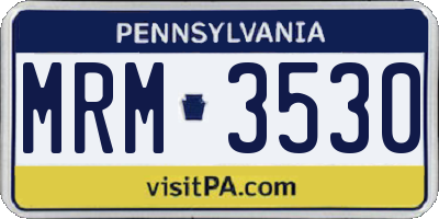PA license plate MRM3530