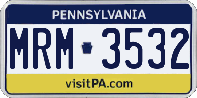 PA license plate MRM3532