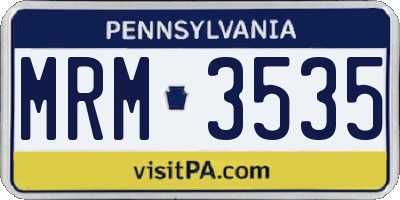 PA license plate MRM3535