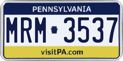 PA license plate MRM3537