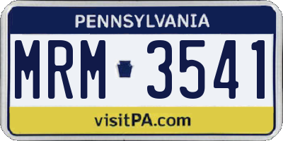 PA license plate MRM3541
