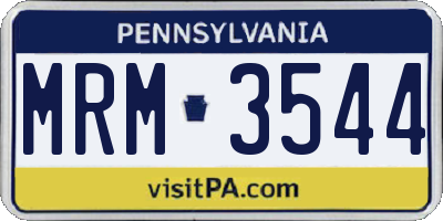 PA license plate MRM3544