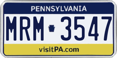 PA license plate MRM3547