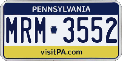 PA license plate MRM3552