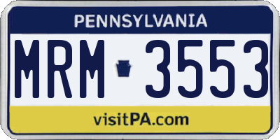 PA license plate MRM3553