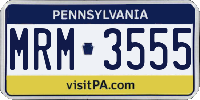 PA license plate MRM3555