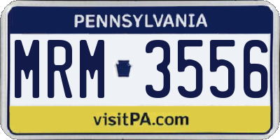 PA license plate MRM3556