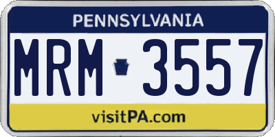 PA license plate MRM3557