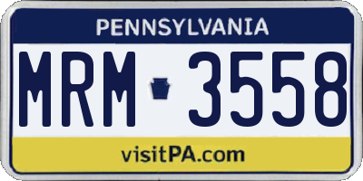 PA license plate MRM3558