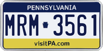 PA license plate MRM3561