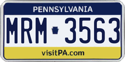 PA license plate MRM3563