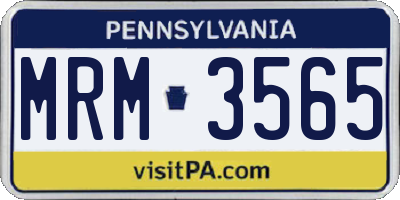 PA license plate MRM3565