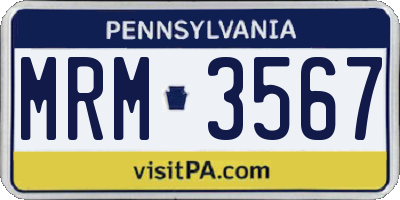 PA license plate MRM3567