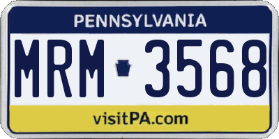 PA license plate MRM3568