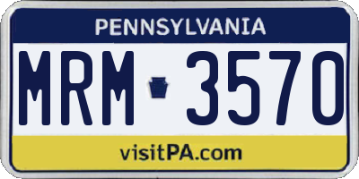 PA license plate MRM3570
