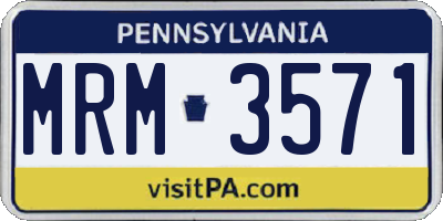 PA license plate MRM3571