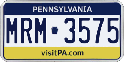 PA license plate MRM3575