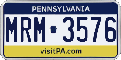 PA license plate MRM3576