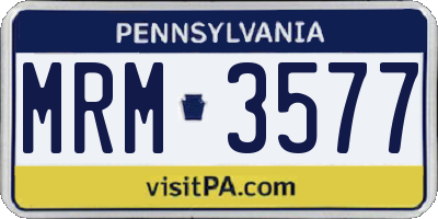 PA license plate MRM3577
