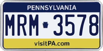 PA license plate MRM3578