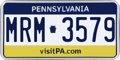PA license plate MRM3579