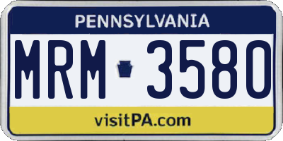 PA license plate MRM3580