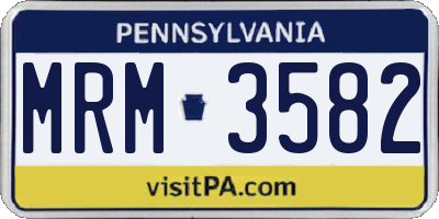 PA license plate MRM3582