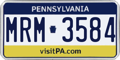 PA license plate MRM3584