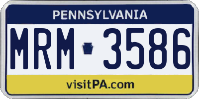 PA license plate MRM3586