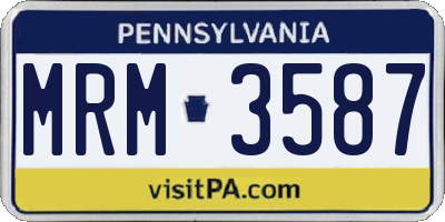 PA license plate MRM3587