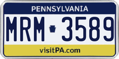 PA license plate MRM3589