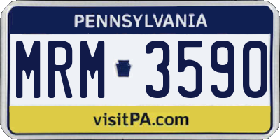 PA license plate MRM3590