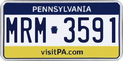 PA license plate MRM3591