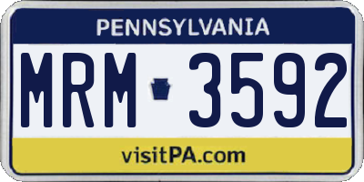 PA license plate MRM3592