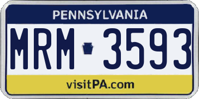 PA license plate MRM3593