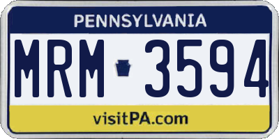 PA license plate MRM3594