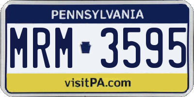 PA license plate MRM3595