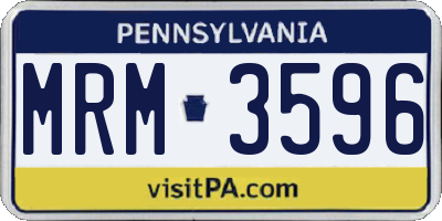 PA license plate MRM3596